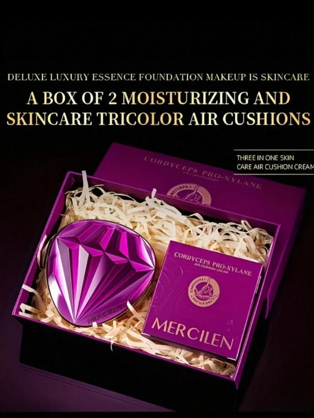 🆕FLAWLESS BB CREAM TRI~COLOR AIR CUSHION FOUNDATION BOXED GIFT SET(2 BB CREAMS)